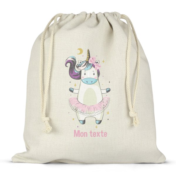 Twine bag or customizable drawstring for lunch box - bento - lunch box  unicorn dancer pattern