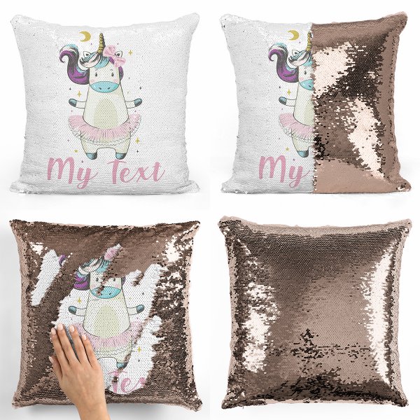 Magic Sequin Pillow / Cushion - Dancer Unicorn