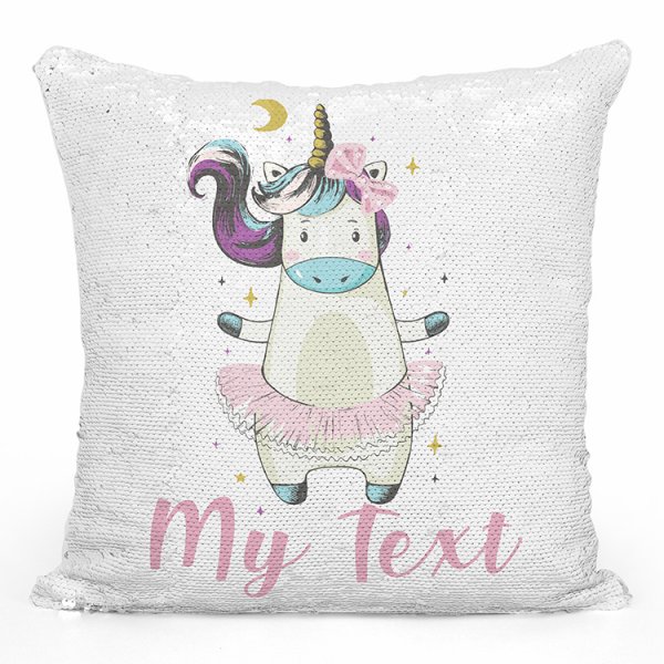 Magic Sequin Pillow / Cushion - Dancer Unicorn