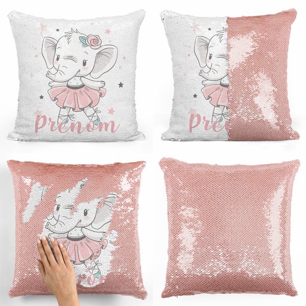cushion pillow mermaid to sequin magic child reversible and customizable with salmon elephant dancer pattern