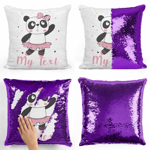 Magic Sequin Pillow / Cushion - Panda dancer