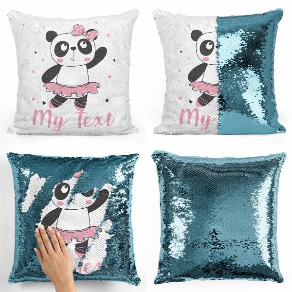 Magic Sequin Pillow / Cushion - Panda dancer