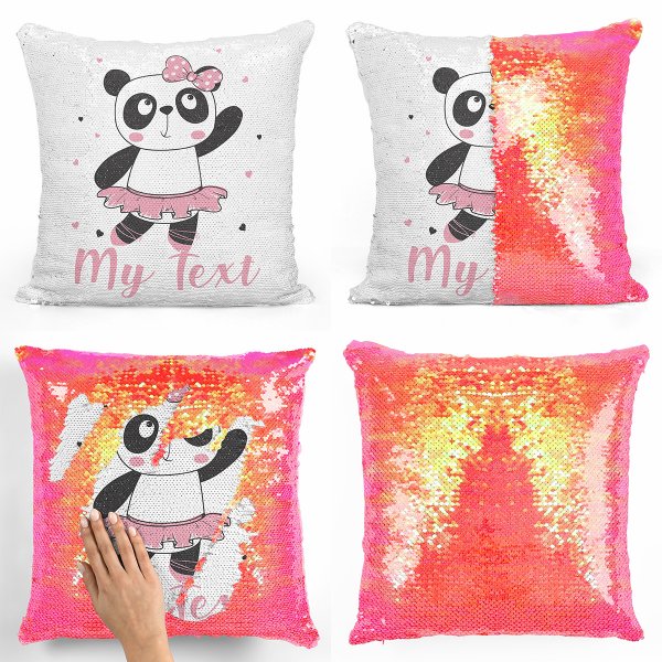 Magic Sequin Pillow / Cushion - Panda dancer