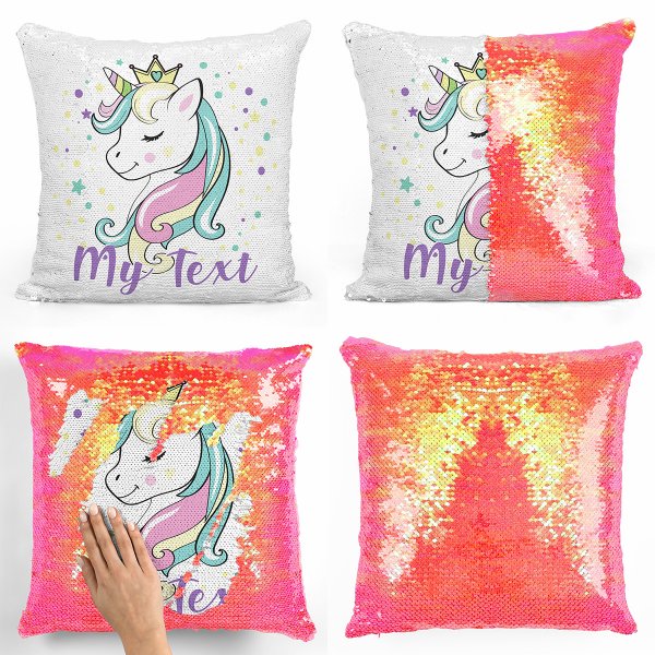 Magic Sequin Pillow / Cushion - Princess Unicorn