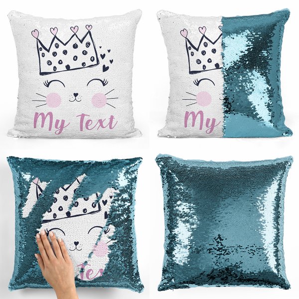 Magic Sequin Pillow / Cushion - Queen of cats