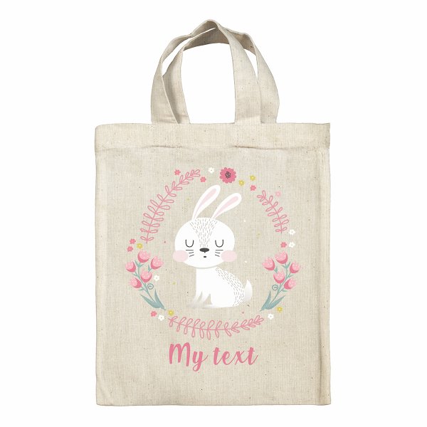 Customized lunchbox bag Easter for kid with rabbit flowers