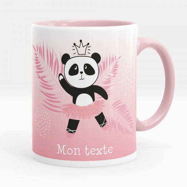 Customizable mug for kids with Pink Pooh Dancer Pattern